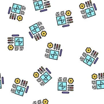 Planning work process vector seamless pattern Stock Illustration