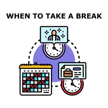 Planning work rest schedule for optimal productivity Stock Illustration