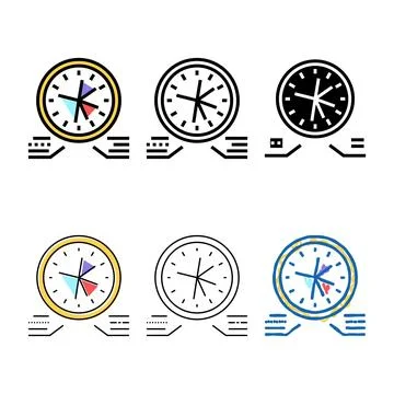 Planning work time color icon clean vector Stock Illustration