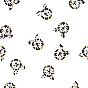 Planning work time vector seamless pattern Illustrazione stock