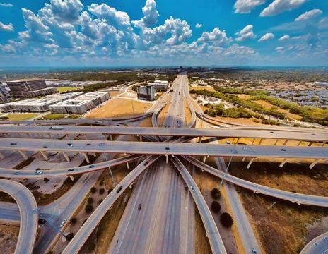 Plano Texas 75 Highway Stock Photos