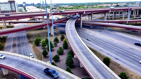 Plano Texas highway 75 and George bush Stock Footage 210977372