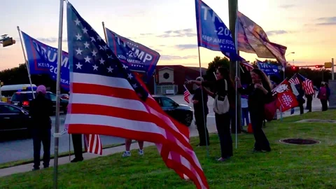 PLANO, TX - 11/06/2020: Post-Election Trump Rally Stock Footage 142714267