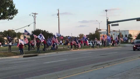 PLANO, TX - 11/06/2020: Post-Election Trump Rally Stock Footage 142714531
