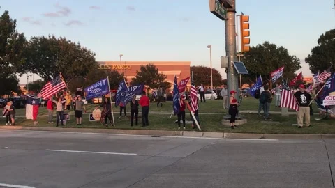 PLANO, TX - 11/06/2020: Post-Election Trump Rally Stock Footage 142714663