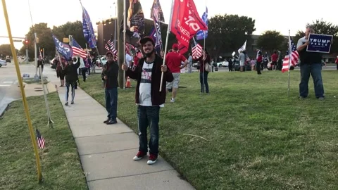 PLANO, TX - 11/06/2020: Post-Election Trump Rally Stock Footage 142714820