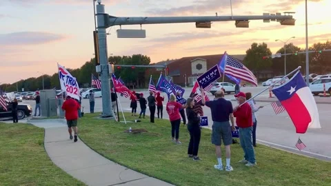 PLANO, TX - 11/06/2020: Post-Election Trump Rally Stock Footage 142714824