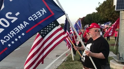 PLANO, TX - 11/06/2020: Post-Election Trump Rally Stock Footage 142714848