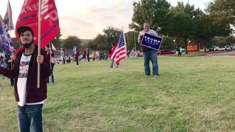 PLANO, TX - 11/06/2020: Post-Election Trump Rally Stock Footage 142714855
