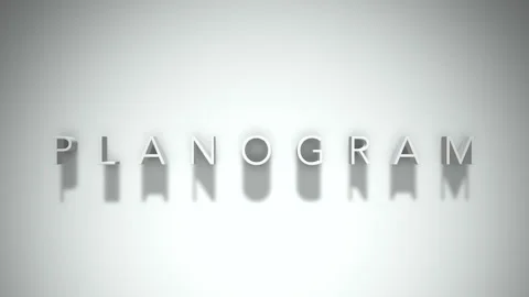 Planogram 3D title animation with shadows on a white background 스톡 동영상 297801745