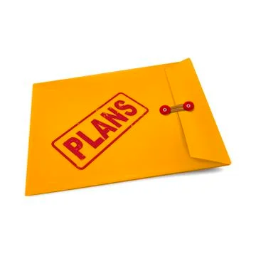 Plans on manila envelope 스톡 일러스트