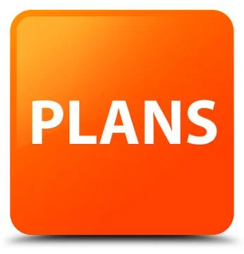 Plans orange square button Stock Illustration