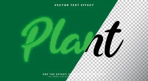 Plant 3d style editable text effect Template Stock Illustration