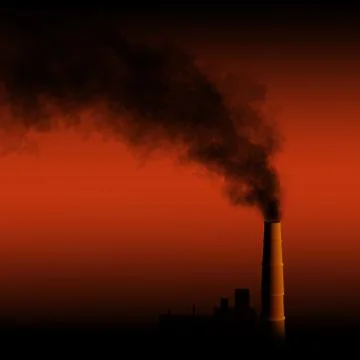Plant and chimney stack with black smoke Stock-Illustration