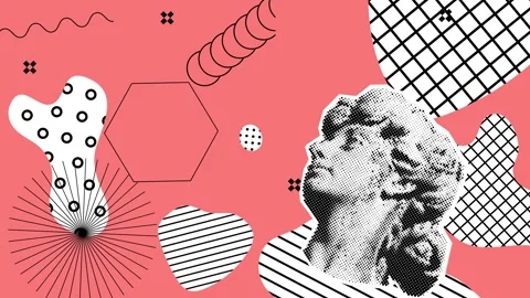 Plant art Halftone object point geometry in fansign style Stock Footage 245782450