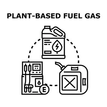 Plant based fuel gas concept illustration Stock Illustration