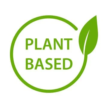 Plant based icon vector healthy food symbol vegan badge, vegetarian sign Stock Illustration