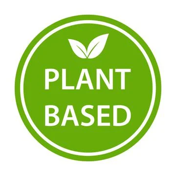 Plant based icon vector healthy food symbol vegan badge, vegetarian sign for Stock Illustration