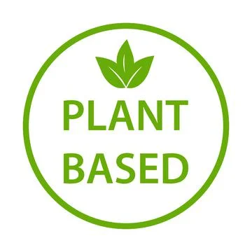 Plant based icon vector healthy food symbol vegan badge, vegetarian sign for Stock Illustration