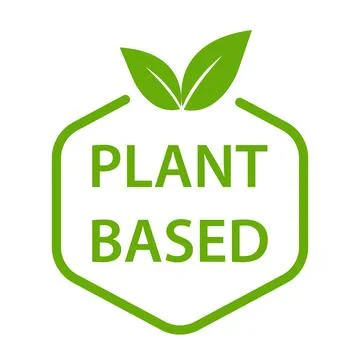 Plant based icon vector healthy food symbol vegan badge, vegetarian sign for Stock Illustration