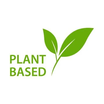 Plant based icon vector healthy food symbol vegan badge, vegetarian sign fo.. イラスト素材