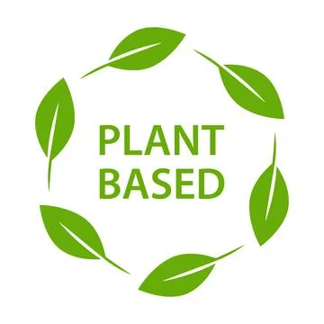 Plant based icon vector healthy food symbol vegan badge, vegetarian sign fo.. Illustrazione stock
