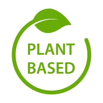 Plant based icon vector healthy food symbol vegan badge, vegetarian sign Stock Illustration