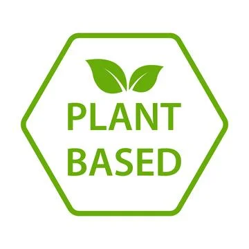 Plant based icon vector healthy food symbol vegan badge, vegetarian sign イラスト素材