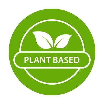 Plant based icon vector healthy food symbol vegan badge, vegetarian sign fo.. Stock Illustration
