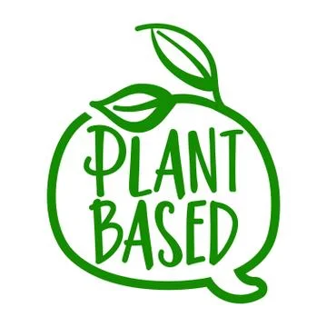 Plant based - logo in speech bubble. Stock Illustration