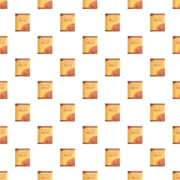 Plant based meat package seamless pattern repeating background Stock Illustration