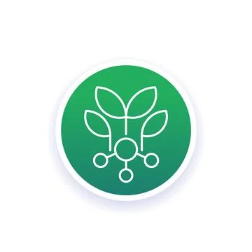 Plant-based nutrient icon in line design Stock Illustration