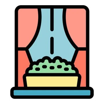 Plant box windowsill icon vector flat Illustrazione stock