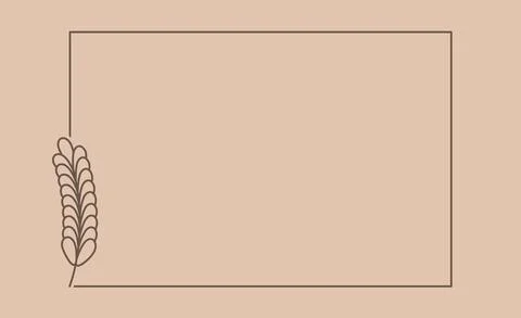 Plant branch in a rectangular frame, with place for text for posters, cards, Stock Illustration