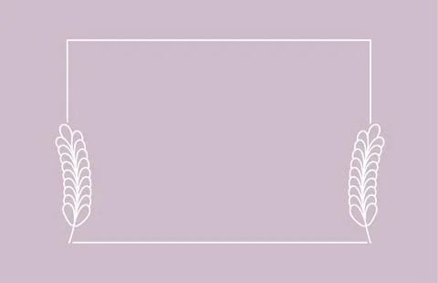 Plant branch in a rectangular frame, with place for text for posters, cards, Stock Illustration