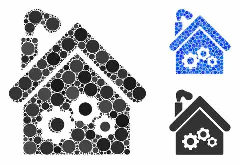 Plant building Composition Icon of Spheric Items Ilustración de archivo