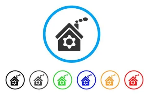 Plant Building Rounded Icon Ilustración de archivo