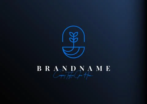 Plant capsule logo design. Vector illustration of simple plant with capsule.  스톡 일러스트