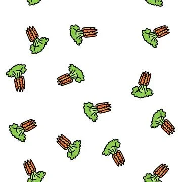 Plant carrot vector seamless pattern Stock Illustration