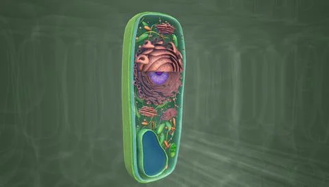 A plant cell is a eukaryotic cell enclosed by a cell wall, containing a membr Stock Illustration