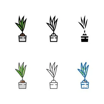 Plant coconut forms coco color icon vector Ilustración de archivo