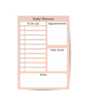 Plant Daily Planner Template in Vector for Notes, To Do List, Goals, and more Illustrazione stock
