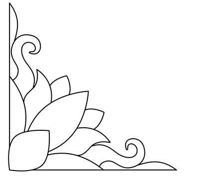Plant decorative corner vignette - vector linear template for text or image Stock Illustration