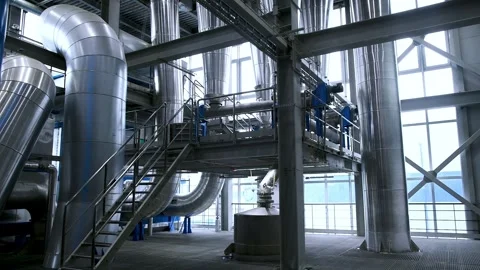 A plant for deep processing of corn grains. Stock Footage 324855896