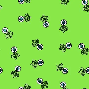 Plant with dna genetic engineering vector seamless pattern Stock Illustration