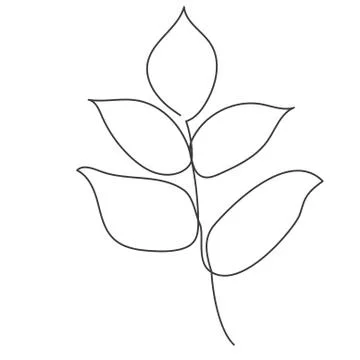 A plant drawn in a vector by one continuous line. Stock Illustration