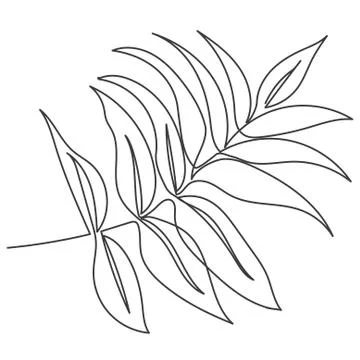 A plant drawn in a vector by one continuous line. Stock Illustration