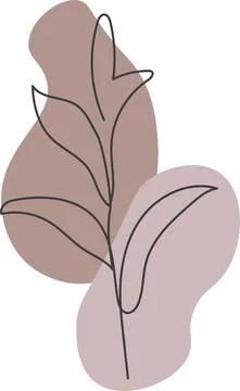 A plant drawn in a vector by one continuous line. Stock Illustration