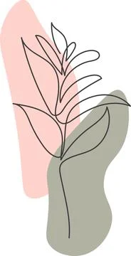 A plant drawn in a vector by one continuous line. Stock Illustration