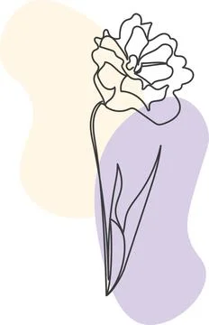 A plant drawn in a vector by one continuous line. Stock Illustration